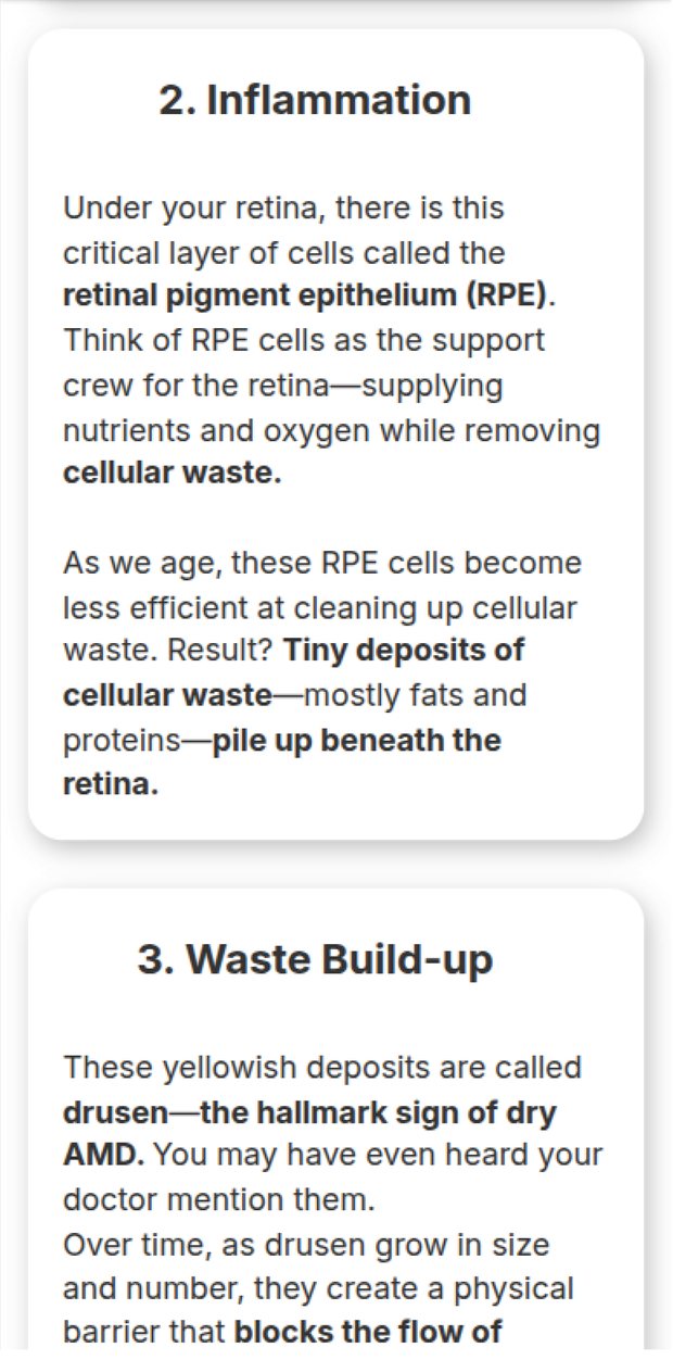 NLP7 long-form cards headed Inflammation and Waste Build-up