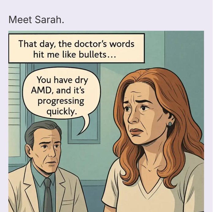 NLP7 Meet Sarah section rendered as a comic illustration